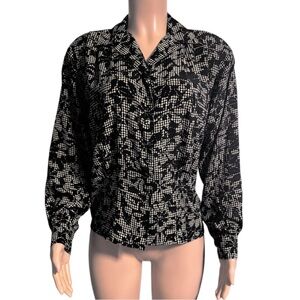 OSCAR DE LA RENTA EXPRESSIONS Women’s Button Down Long Sleeve Blouse